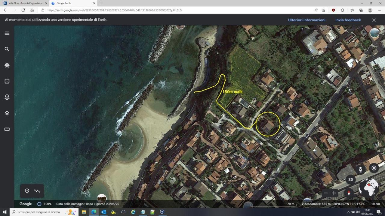 Villa Flora - With Sea View, 2 Minutes Walk To Beach Trappeto  Buitenkant foto